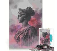Statua greca di Venere nella foschia rosa Puzzle da 1000 pezzi per adolescenti Gioco divertente e di richiamo della memoria Incastro perfetto Senza spazi vuoti Attività serale per famiglie (38x26cm)