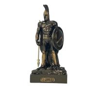 Statua greca Leonida Spartan King Warrior - Statua greca effetto bronzo, piccola