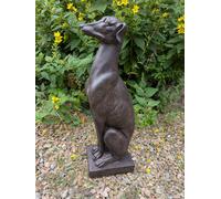 STATUA GUARDIANO DEL CANCELLO LEVRIERO CANE ALTEZZA 56 cm FIGURA DA GIARDINO ...