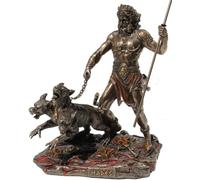 Statua Hades God of Underworld & Cerberus in bronzo fuso a freddo e resina...