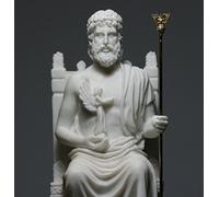 Statua in alabastro greco del re degli Dei Zeus Giove - Statuetta decorativa da 26,9 cm