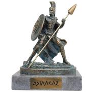 Statua in bronzo del guerriero greco della guerra di d'Achille con base in marmo, 14 cm