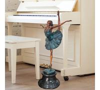 Statua in Bronzo di Prima Ballerina da 17,3 Pollici - Scultura di Ballerina con Base in Marmo, Elegante Statuetta Ispirata allo Stile Déco - Dettagli squisiti, Artigianato Artistico Fatto a Mano per