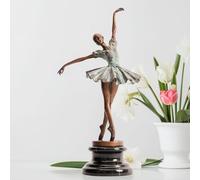 Statua in Bronzo di Prima Ballerina da 17,3 Pollici - Scultura di Ballerina con Base in Marmo, Elegante Statuetta Ispirata allo Stile Déco - Dettagli squisiti, Artigianato Artistico Fatto a Mano per