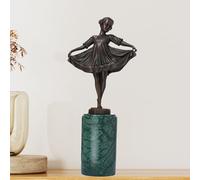 Statua in Bronzo di Prima Ballerina da 17,3 Pollici - Scultura di Ballerina con Base in Marmo, Elegante Statuetta Ispirata allo Stile Déco - Dettagli squisiti, Artigianato Artistico Fatto a Mano per