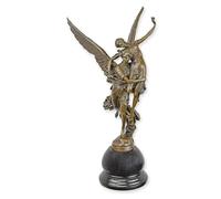 Statua in bronzo Gloria Victis - Riproduzione del Museo Antonin Mercié | Scultura in vero bronzo da 49 cm su base in marmo greco | Fusione a cera persa