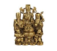 Statua in Bronzo in Meditazione di Tre immortali: recluta ricchezza e ricevi benefici. Gli Ornamenti fortunati del Feng Shui migliorano l'accento della Fortuna.