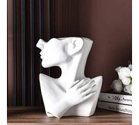 Statua in ceramica a forma di testa di busto - vaso per fiori per interni ed esterni, decorazione per la casa e il giardino, vaso artistico bonsai, scultura unica per piante e fiori