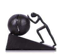 Statua in Ferro di Grande Resistenza per Uomini con Sfera - Decorazione per Porta, Aggiungi Bellezza Significativa e Fascino Senza Tempo al Tuo Spazio con Tappetino Antiscivolo per Casa (Stile 1)