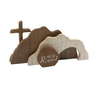 Statua in legno di Cristo risorto, 23 cm, decorazione per la casa da | Scena tomba vuota, dimensioni 23 cm, materiale in bosso, tema religioso, display da tavolo