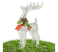 Statua in metallo incandescente della decorazione della renna | Mensola e armadio ornamenti per soggiorno interno casa vacanza all'aperto famiglia ingresso festival mantello