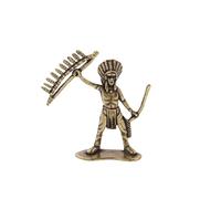 Statua in miniatura in ottone della civiltà Maya guerriero indiano, scultura in metallo tribale capo scultura ornamento da tavolo bonsai micro paesaggio accessori decr