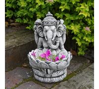 Statua in pietra divina Ganesha 34 cm 11 kg cemento bianco nero antigelo