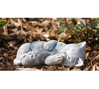 Statua in pietra gatto Minka che dorme statua da giardino decorazione ghisa r...
