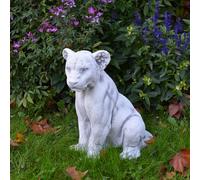 Statua in pietra leonessa leonessa h.42 cm 40 x 30 cm 23 kg grigio cemento bi...