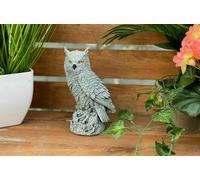 Statua in pietra piccolo gufo Uhu in pietra resistente al gelo statua da giar...