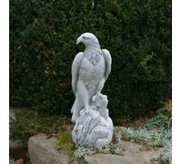 Statua in pietra uccellino aquila h.50 cm 20 x 18 cm grigio 14 kg cemento bia...