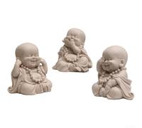 Statua in resina, 13 cm, Buddha Maitreya, piccolo monaco, decorazione da scrivania zen per casa e ufficio (D)