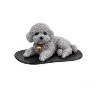 Statua in resina a forma di orsacchiotto, 15 cm, dipinta a mano (grigio) | materiale resina, dettagli dipinti a mano, finitura resistente alle intemperie, bianco per nero grigio marrone