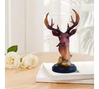 Statua in resina artigianale a forma di testa di cervo per mobiletto da