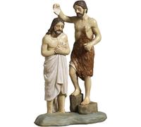 Statua in resina battesimo di Gesu' con San Giovanni 13,5 cm articoli religiosi