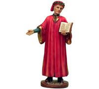 Statua in resina dante alighieri sommo poeta con divina commedia 13 cm PAB-PB63