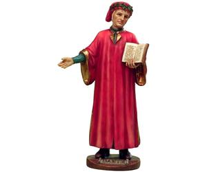 Statua in resina dante alighieri sommo poeta con divina commedia 13 cm PAB-PB63