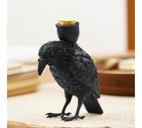 Statua in resina di Halloween, portacandele a forma di corvo, per decorazioni