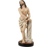 Statua in resina Gesu' Cristo legato a colonna 14 cm articoli religiosi presepe