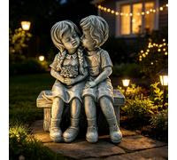 Statua in resina per decorazione per giardino bacio ragazzo ragazza su seduta