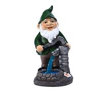 Statua in resina per giardino cortile balcone luce notturna solare carino nano statuetta lampada anti sbiadimento ornamenti esterni lampada solare passerella esterna anti sbiadimento