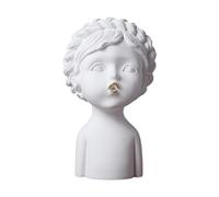 Statua in resina rosa in stile nordico con ragazza che imbroncia - decorazione moderna per la casa, ornamenti per camera da letto, regalo unico per studio o soggiorno, affascinante figura decorativa