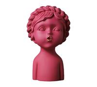 Statua in resina rosa in stile nordico con ragazza che imbroncia - decorazione per la casa chic per studio e camera da letto, ornamenti unici, decorazione estetica moderna