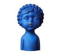 Statua in resina rosa in stile nordico con ragazza che imbroncia - elegante decorazione per la casa per studio e camera da letto, affascinanti ornamenti per interni moderni
