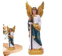Statua in resina ' San Raffaele - Decorazione da tavolo con angelo, statuetta natalizia | Ideale per mobili TV, comodini, librerie, scrivanie, perfetta per decorare spazi festivi