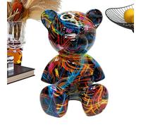 Statua in resina | Scultura in resina a forma di orso seduto, bambola alla moda in miniatura, decorazione per la casa per mobile TV, mobile, dormitorio, camera da letto, scrivania, studio, giardino