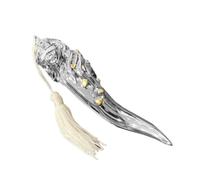 Statua in Resina Smaltata IG850 con Corno e Dea Bendata 11x3