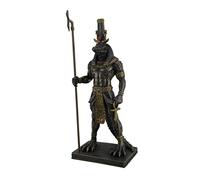 Statua in resina statue Sobek antico Dio egizio del coccodrillo del Nilo bronzato finitura bronzo 11,4 x 28,6 x 7,6 cm
