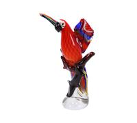 Statua in vetro soffiato stile Murano da appoggio a forma di Pappagallo 45 cm