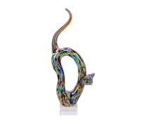 Statua in vetro soffiato stile Murano da appoggio gatto stilizzato idea regalo