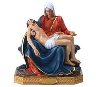 Statua 'La Pietà' a Colori 22cm H, Collezione Religiosa di Maria e Gesù, Regalo di Fede, Scultura e Figurine in Resina 'La Pietà', Ideale per Decorazioni Religiose e d'Interni