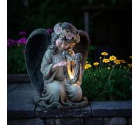 Statua LED da giardino a forma di angelo custode, resistente alle intemperie, decorazione per cimitero e esterni, brand prodotto ideale per cortili e terrazze