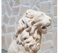 Statua Leone Seduto Con Colonna Ingresso Per Esterno Da Giardino 122 Cm Cemento