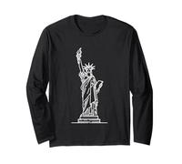 Statua libertà Linework USA Maglia a Manica