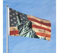 Statua Liberty Bandiera Americana 2x3 Ft Double Sided No Fade Welcome Garden Flag Yard Flag Con Ottone Outdoor Banner Decor Per Cortile Portico Prato Decor