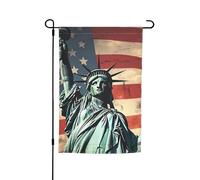 Statua Liberty Bandiera americana Bandiera da giardino 30,5 x 45,7 cm Primavera Estate Autunno Inverno Bandiere Stagionali Bandiere Bifacciali Bandiere Festività Banner Outdoor Indoor Yard Bandiera