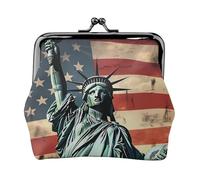 Statua Liberty Bandiera Americana Piccolo Portamonete Per Le Donne, Kiss-Lock Portafoglio In Pelle Carino Portafoglio Monete Mini Portamonete Cambiare Borsa Portachiavi