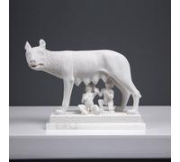 Statua Lupo Capitolina Roma - Romolo e Remo con Lupo (20 cm / 7,9")