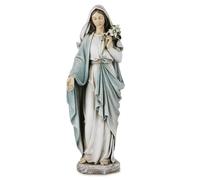 Statua Madonna Beata Maria: statua della Madonna Vergine Maria, elegante decorazione per la casa, dipinta a mano, Santa Maria con gigli, collezione Renaissance.