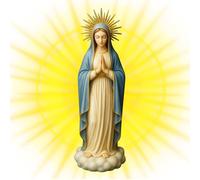 Statua Madonna Piccola,Statua Da Preghiera Per Scrivania - Figurina Religiosa in Resina per la Decorazione di Libreria Scrivania Scaffale Spazio Meditazione Comodino Davanzale e Tavolino da Caffè